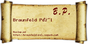 Braunfeld Pál névjegykártya